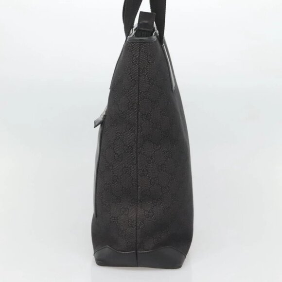 GUCCI GG Canvas Tote Bag Outlet Black Silver - Picture 4 of 14